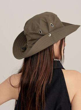 女夏季帽子西部牛仔登山帽渔夫帽爬山沙漠防晒帽户外太阳男遮阳大