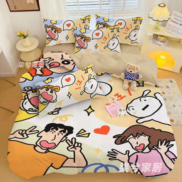 Crayon Shin-shiba dormitory three-piece set cartoon student single quilt cover bed sheet dormitory cartoon bedding four-piece set