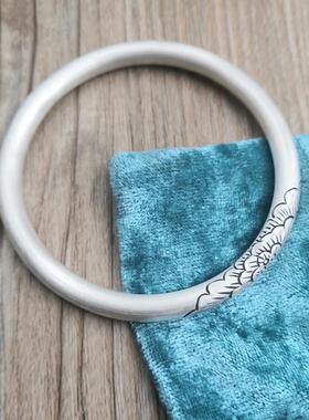 正品足银999复文艺手工纯手镯哑光闭口牡丹银花女款古族风定做民