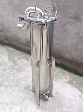 龟背式304不锈钢顶入式袋式大流量汽油柴油化工糖浆过滤机过滤器