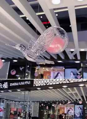 幼儿园吊饰装饰空中挂饰亚克力小鸟房顶吊挂装饰品创意天花板挂件