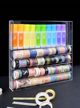 亚克力和纸胶带橡皮架有机玻璃盒子收纳橡皮盒文具店桌面收纳盒子
