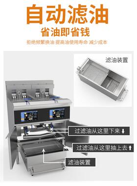 一喜OFE-226L触摸屏油炸锅双缸可翻转扁管加热易清洗精准控温炸炉