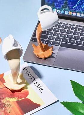 高档咖啡流水创意马克杯摆件房间装饰品艺术恶搞小摆件高级感小众
