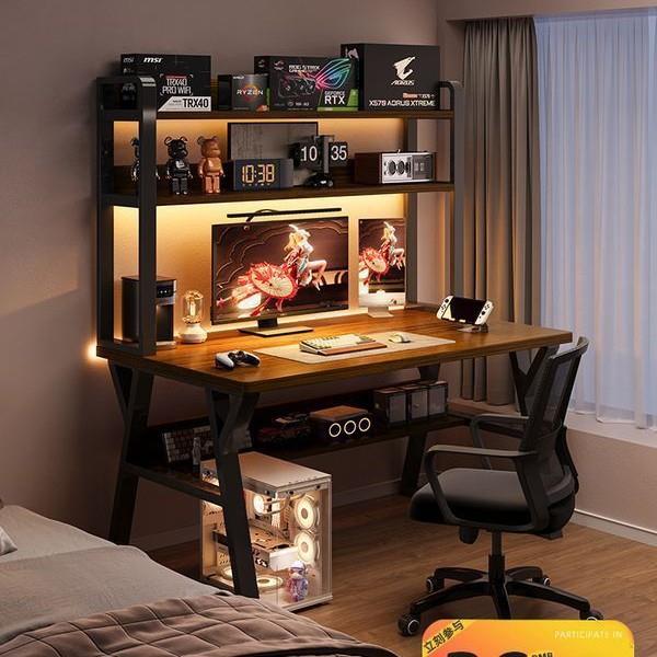 Computer desk desktop home desk bookshelf integrated desk office desk hole board e-sports