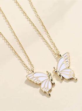 Best Friend Butterfly Necklace for Women Friendship Necklace