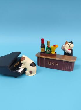 脂式钢琴猫 日吧台装结婚蛋糕面包09台杂货ZAKKA酒吧饰树工艺品摆