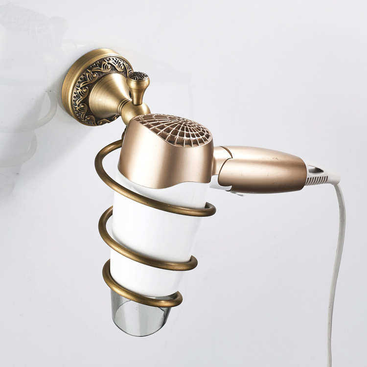 浴室五金挂件收纳风筒架置物架黄铜欧式仿古吹风机架壁挂电吹风架,淘宝优惠券,粉丝福利购,淘宝优惠卷