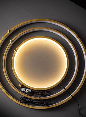 佛龛圆形背景灯灯圈圆环灯客厅LED单圈神台财神位发光DIY百搭简约