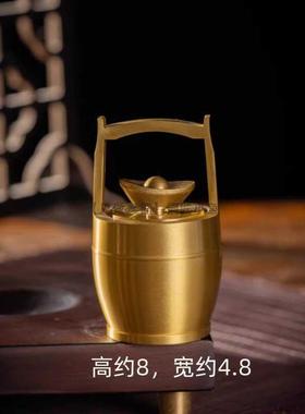 超大加大号纯黄铜一桶金黄金万两招财摆件新店铺开业送礼物铜水桶