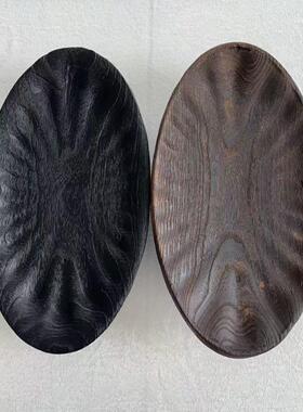 实木三腿大托盘手工做旧复古盘家用摆放木盘