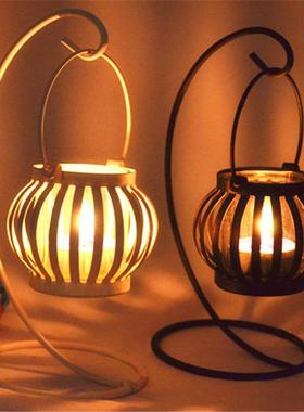 咖啡厅铁艺烛台烛台蜡烛装饰摆件