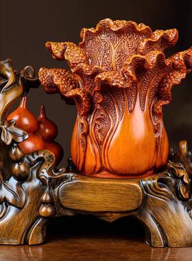 福招财玉白菜摆件视招财禄客厅玄开关新房新居乔迁7281电柜装饰业