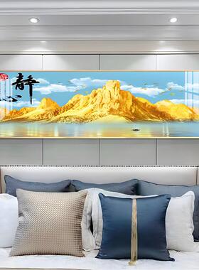 装饰画卧室背靠金山床头主卧床头挂画高级感壁画静心床头背景墙