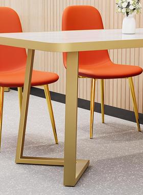 快餐店桌椅组合甜品奶茶店餐饮桌椅小吃面馆长方形商用烧烤餐桌椅