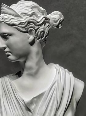 月亮女神阿尔忒弥斯仿石膏像摆件北欧装饰头像雕塑树脂雕像艺术品