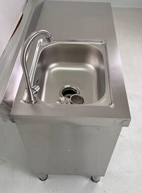不锈钢拉伸水池柜单池沥水储物柜饭店水槽拉门杀鱼台洗菜洗碗池柜