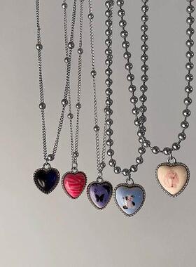 French Love Butterfly Rabbit pendant necklace少女甜美项炼