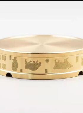 黄铜烟灰缸家用家居办公室摆件五牛送福烟灰缸中式全铜摆件