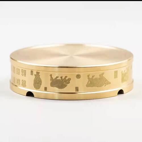 黄铜烟灰缸家用家居办公室摆件五牛送福烟灰缸中式全铜摆件 - 图1