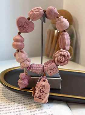 血柏多宝手串手持文玩手串单圈随身盘完女士款佛珠念珠手链饰品