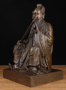 纯铜张天师像摆件张道陵祖师爷家居客厅办公室工艺品摆设佛堂供奉