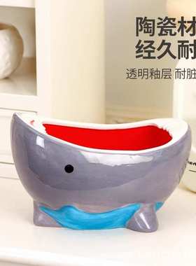 钥匙收纳摆件家用创意进门放门口的入户入门玄关鞋柜客厅鲨鱼碗盒