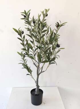 常青仿真植物装饰假绿植盆栽摆件家居饰品 加密仿真橄榄树 现货