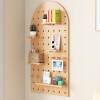 Solid wood hole board custom wall rack decorative partition rack storage shelf wooden bookshelf wall partition