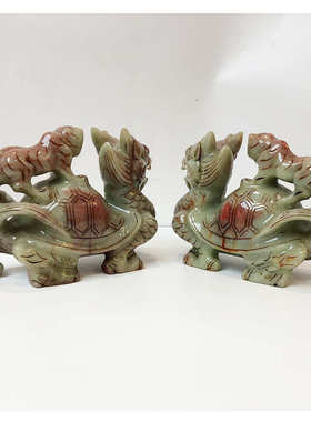 钰程本命年玉器 21厘米岫玉龟护岁龙龟摆件白虎玄武神龟摆件