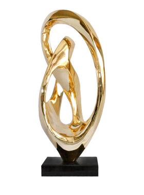 现代样板间轻奢落地雕塑装饰酒店大厅电镀摆件会所客厅软装艺术品