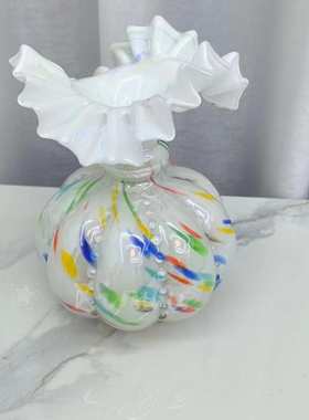 北欧简约芬顿花瓶摆件高级感玻璃轻奢花瓶摆件