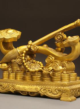 工厂直发铜如意必定如意祥瑞摆件工艺品客厅玄关办公室桌面装饰品