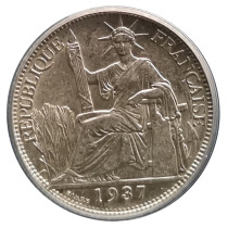 Big card to pick up Gongbo MS64 to sit on the ocean 20C French printed overseas silver coins scarce old silver dollar ancient coins 6318