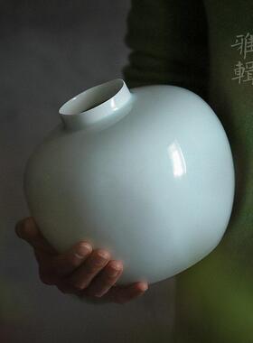 雅集堂 圆融 青白瓷大花瓶花插花器 家居空间茶席陈设花罐 百搭