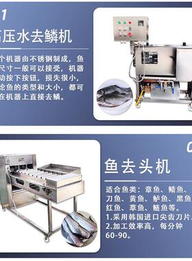 鳕鱼罗非鱼去骨切割机沙丁鱼鳟鱼内脏去除机鱼加工成产线