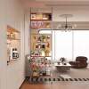 Top-of-the-ground storage rack solid wood entrance partition aluminum profile hole board optical axis storage rack wooden storage rack