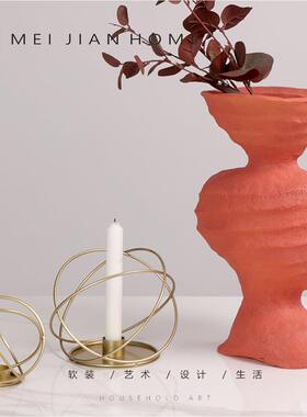 侘寂风花瓶花器艺术感关摆件干花花异形KTQ样抽板间玄客厅象装插