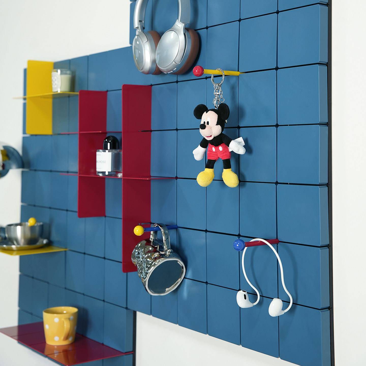 Less is more KUR!O storage rack wall colored perforated board designer home wall module storage rack