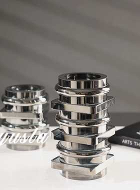 高级简约k9水晶客厅茶几插干花瓶花器餐厅别墅样板间摆件软装饰品