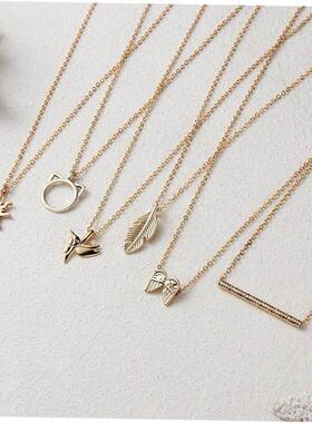 Gold Color Key Circle Necklace For Women fashion couple gift