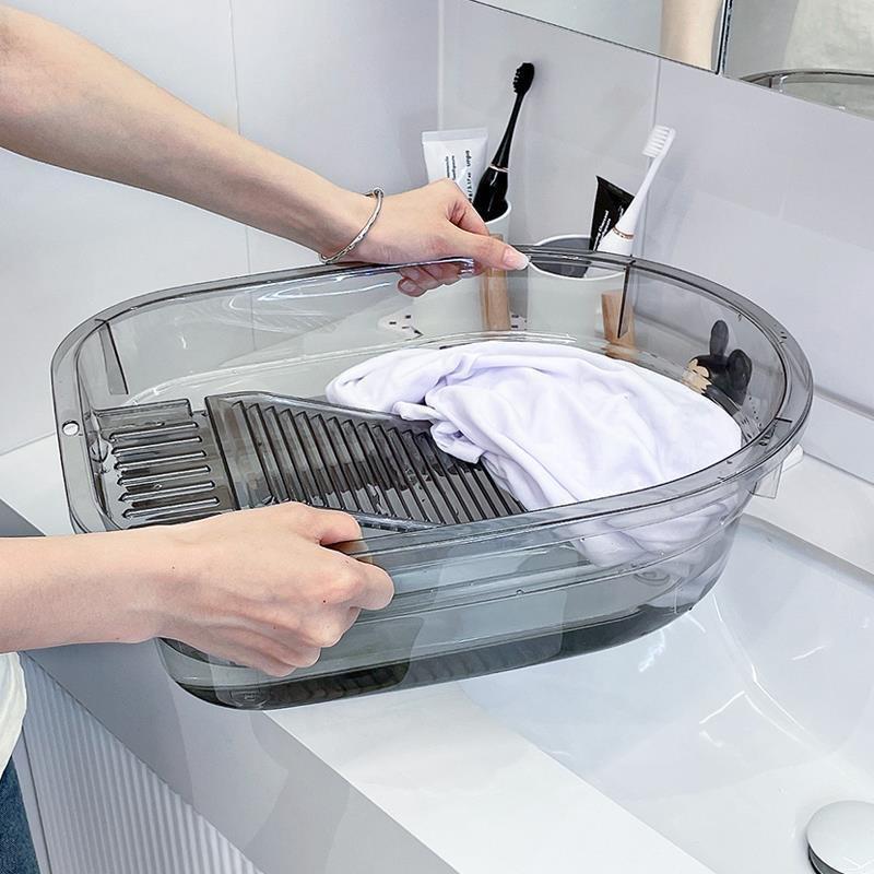 洗衣盆塑料盆加厚特大号洗脚盆学生宿舍长方形加深水盆家用泡脚桶 - 图2