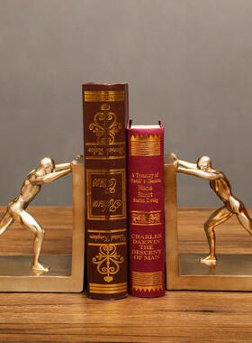 办公室高端书架书立架摆件轻奢高档酒柜展示书房书柜书挡推书装饰