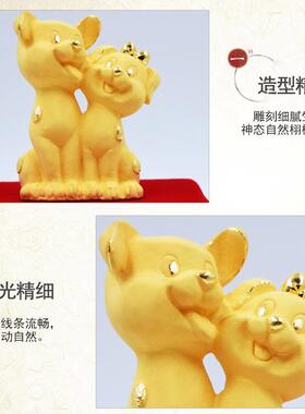 绒销金十二工生肖狗沙艺品摆fy-G1008件卡生肖狗促摆饰产品镀金