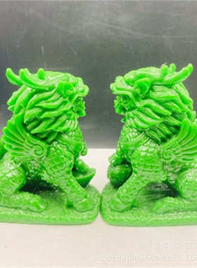 批发玉石工艺品夜光麒麟招财麒麟办公室家居摆件送礼礼品直播