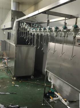 生产扒鸡油炸机厂家 德铭盛链条式扒鸡油炸流水线 烤鸭油炸机