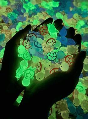 Glow-in-the-Dark Transparent Small Turtle Resin Craft Access