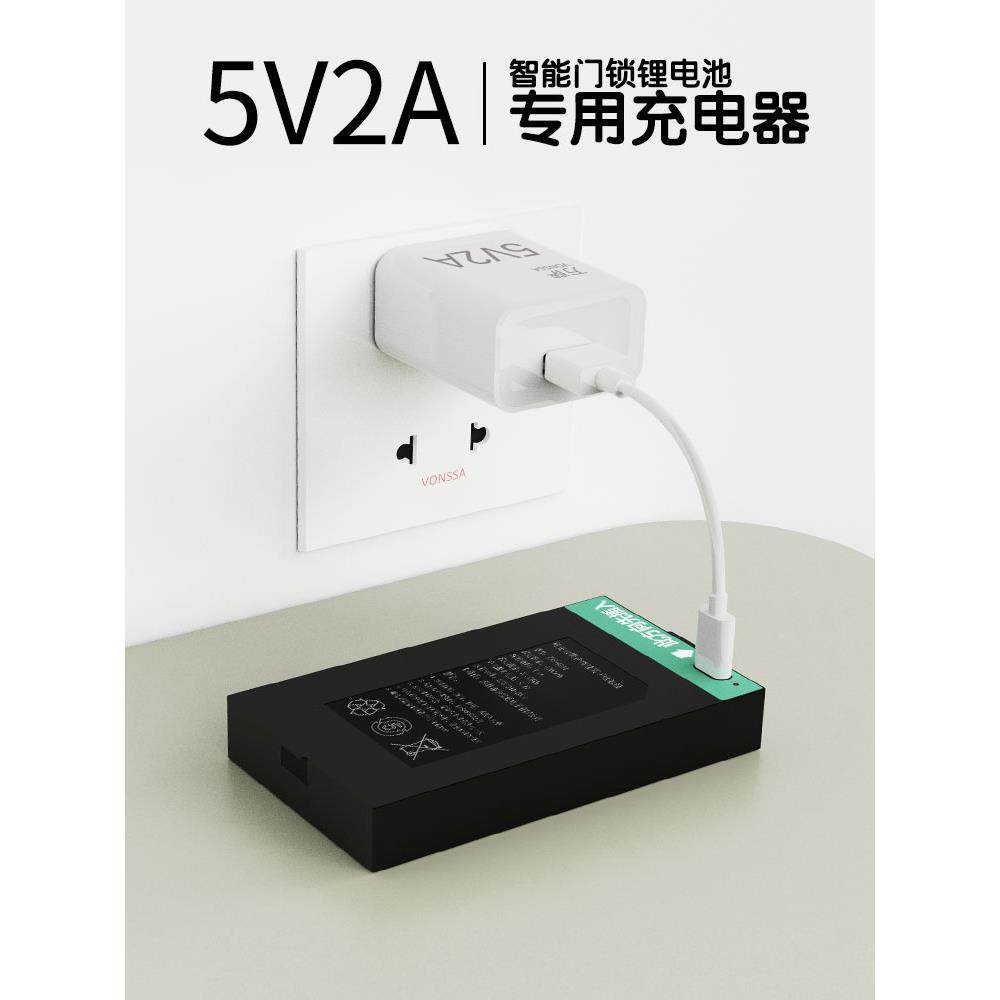 智能锁电池专用充电器5V2A指纹锁专用套装Micro/ tye - c接口数据,淘宝优惠券,粉丝福利购,淘宝优惠卷