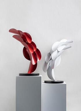 Dnnni抽象金属艺术叶子层叠摆件雕塑软装台面样板间售楼处玄关柜