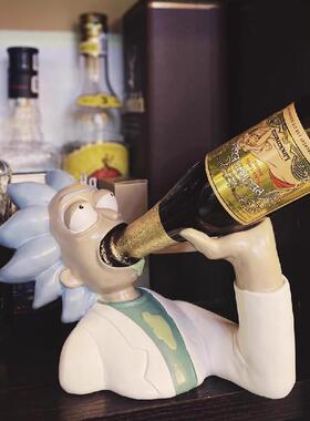 瑞克和莫蒂酒托rick and morty礼物酒吧开业装饰酒瓶架美式摆件